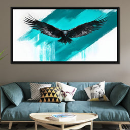Majestic Raven Soaring Sky - NicheCanvas