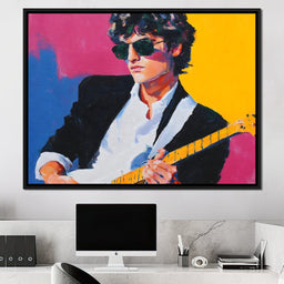 Vibrant Retro Electric Guitarist - NicheCanvas