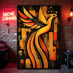 Phoenix in Golden Auras - NicheCanvas