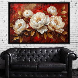Golden Petals on Fiery Bloom - NicheCanvas