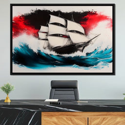 Ship of the Tempest Waves - NicheCanvas