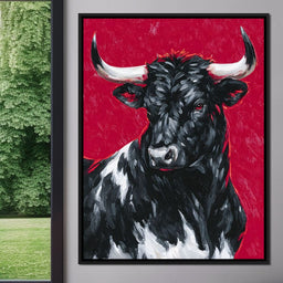 Bold Horned Bull Portrait - NicheCanvas