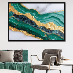 Emerald Geode Gold River - NicheCanvas