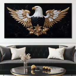 Majestic Gold Eagle Crest Marble - NicheCanvas