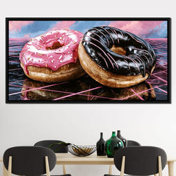 Cosmic Confectionery Over Neon Grids - NicheCanvas