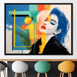 Vivid Citrus Pop Portrait Muse - NicheCanvas