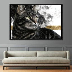 Golden Band Tabby Cat Portrait - NicheCanvas