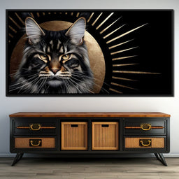 Golden Feline Radiant Majesty - NicheCanvas
