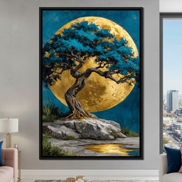 Golden Moonlit Tree Reverie - NicheCanvas