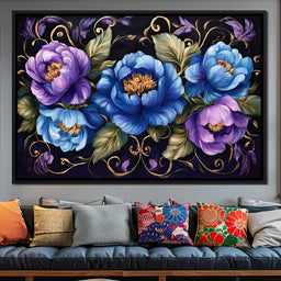 Midnight Floral Symphony - NicheCanvas