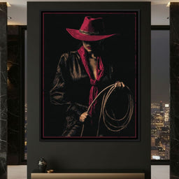 Midnight Cowgirl Red Hat - NicheCanvas