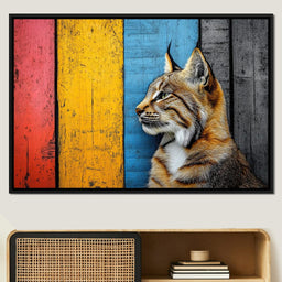 Wild Elegance Against Color Stripes - NicheCanvas