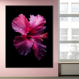 Rainkissed Pink Hibiscus Petals - NicheCanvas