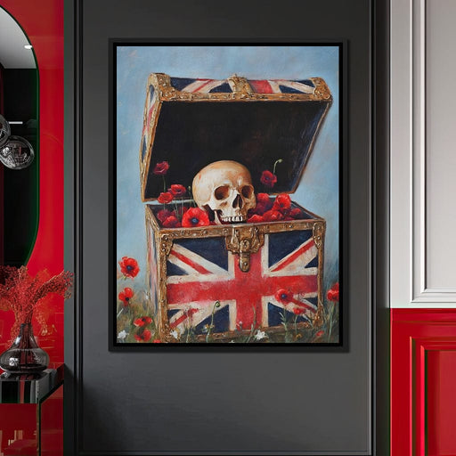 Union Legacy Skull Poppies Canvas Print