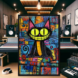 Neon Grin Alley Cat Pop - NicheCanvas