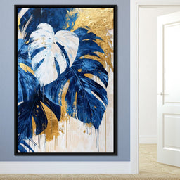 Golden & Blue Oasis - NicheCanvas