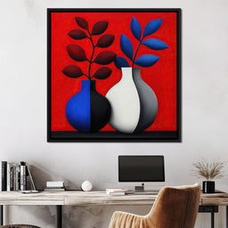 Vases in Crimson Rhythm - TooplesArt - NicheCanvas
