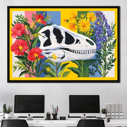 Dinosaur Elegance Flora Fusion - NicheCanvas