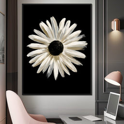 Solitary Pale Petals Against The Void - NicheCanvas