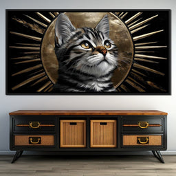 Golden Halo Tabby Cat Reverie - NicheCanvas