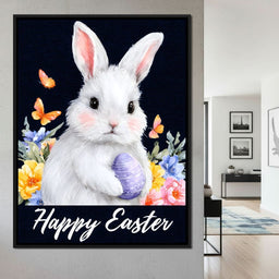 Spring Bunny With Egg Easter - NicheCanvas