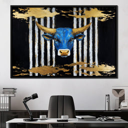 Golden Bull Radiance in Forest - Alicia Smith - NicheCanvas