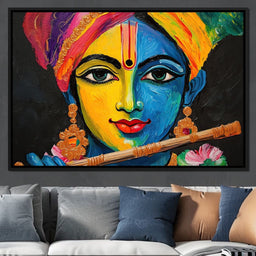 Divine Radiance of Vibrant Krishna - NicheCanvas