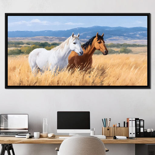 Equine Journey Through Fields Canvas Print