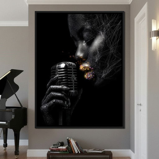 Stardust Singer Noir Portrait Canvas Print