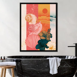 Tidal Shore And Floral Shell - NicheCanvas