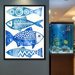 Geometric Marine Life Study - NicheCanvas