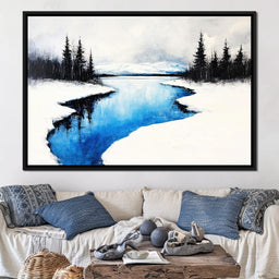 Winter Tranquility by the Lake - NicheCanvas