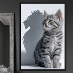 Brave Kitten Lion Shadow - NicheCanvas