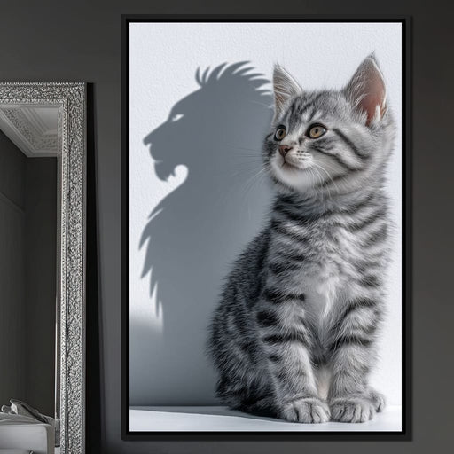 Brave Kitten Lion Shadow Canvas Print