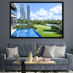 Skyline Radiance Overlooking the Golf Course - NicheCanvas