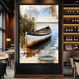 Abandoned Boat Waiting Upon Still Waters - NicheCanvas