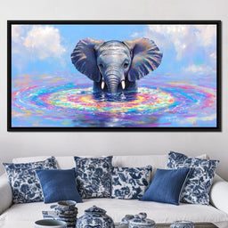 Elephant in Dreamy Waters - NicheCanvas
