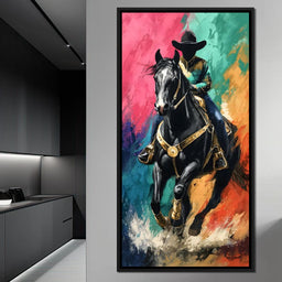 Galloping Midnight Charro Charge - NicheCanvas