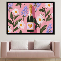 Champagne Hearts And Daisies - NicheCanvas