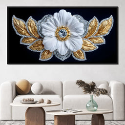 Gilded Petal Crystal Flourish - NicheCanvas
