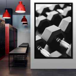 Monochrome Dumbbell Strength - NicheCanvas