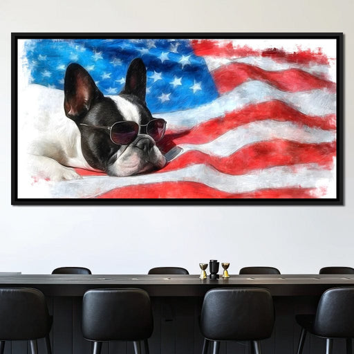Patriotic Pooch Dreaming Freedom Canvas Print