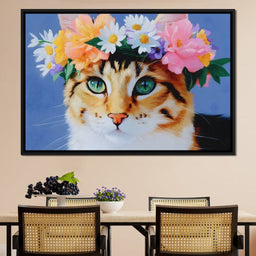 Floral Feline Elegance - NicheCanvas