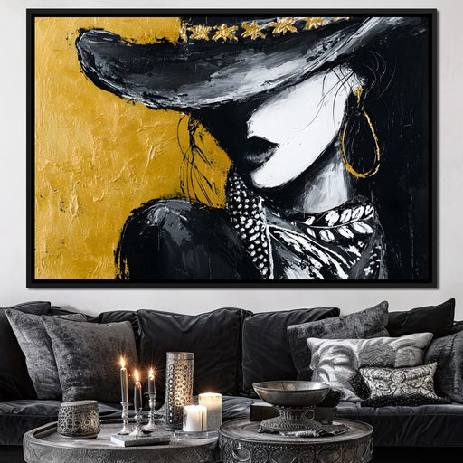 Golden Outlaw Shadow Portrait Canvas Print
