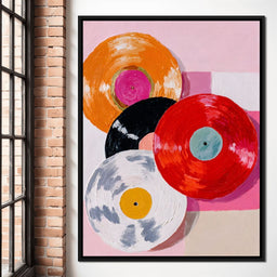Retro Vinyl Color Spin Dance - NicheCanvas