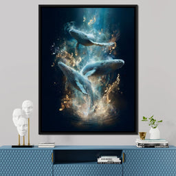 Melodic Tides of Dancing Whales - NicheCanvas