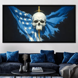 Star Spangled Vampire Skull Requiem - NicheCanvas