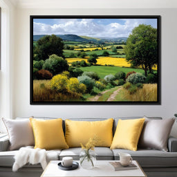 Golden Fields Country Path - NicheCanvas