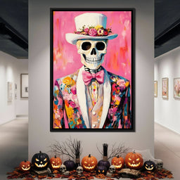 Dapper Skeleton Floral Jubilee - NicheCanvas