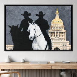 Cowboy Shadows Capitol Vigil - NicheCanvas
